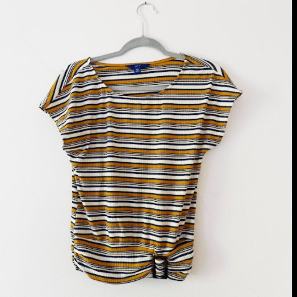 APT 9 striped short-sleeved tee — Women's PXS (Petite extra small)